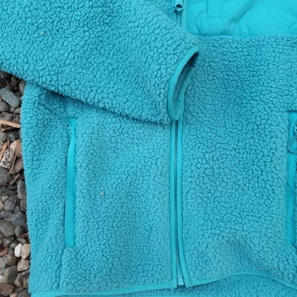 - Lands End Women’s Full Zip Fleece Size M 10-12 Teal Mock Neck Pockets . - Picture 2 of 5